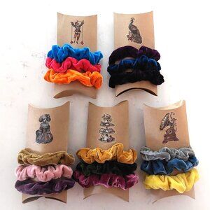 NEW Lot Velvet Hair Scrunchies Victorian Steampunk Gift Box B
